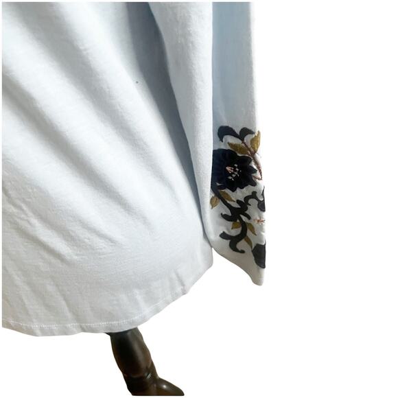 Sundance Embroidered Long Sleeve Tunic Size Large Blue Bohemian Peasant - Picture 5 of 11